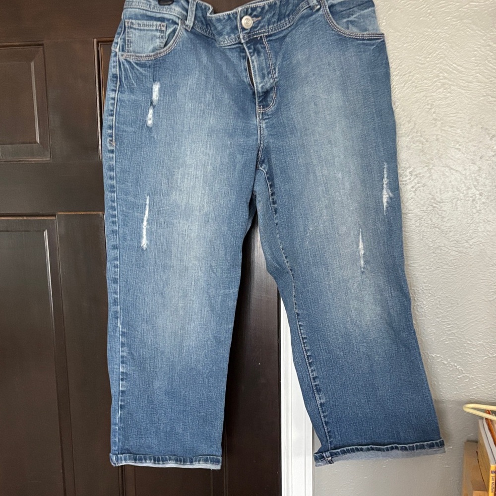 Lane Bryant Light Blue distressed Cropped Jeans